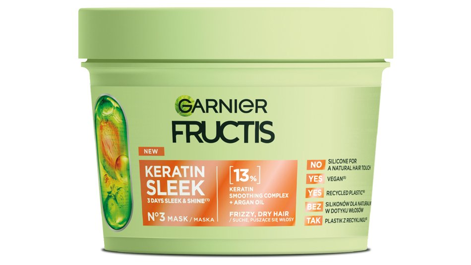 Maska do włosów z keratyną Garnier Keratin Sleek – wygładzająca